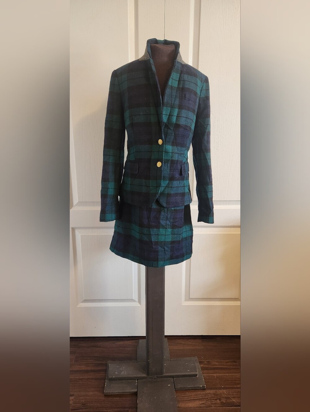 Women's J. Crew Wool Blend Plaid Suit Size 6